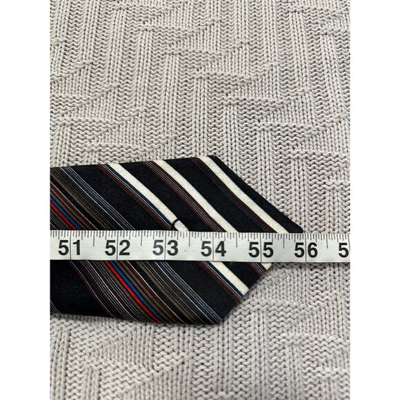 Oscar de la Renta brown striped silk tie - Picture 5 of 6